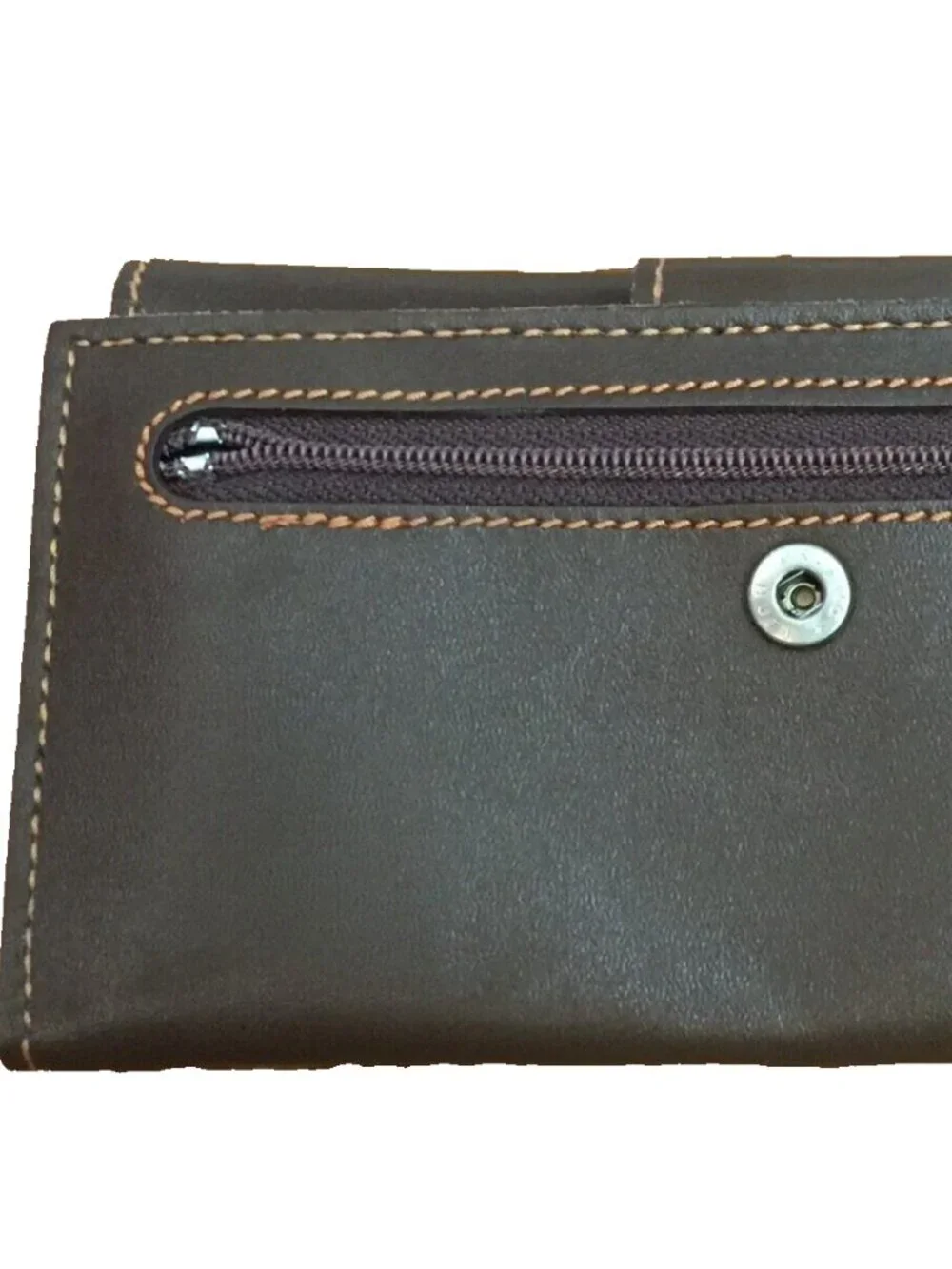 VINTAGE WESTPORT ZIP POCKET MEMO PAD BROWN LEATHER WALLET CLUTCH WOMENS TAIWAN